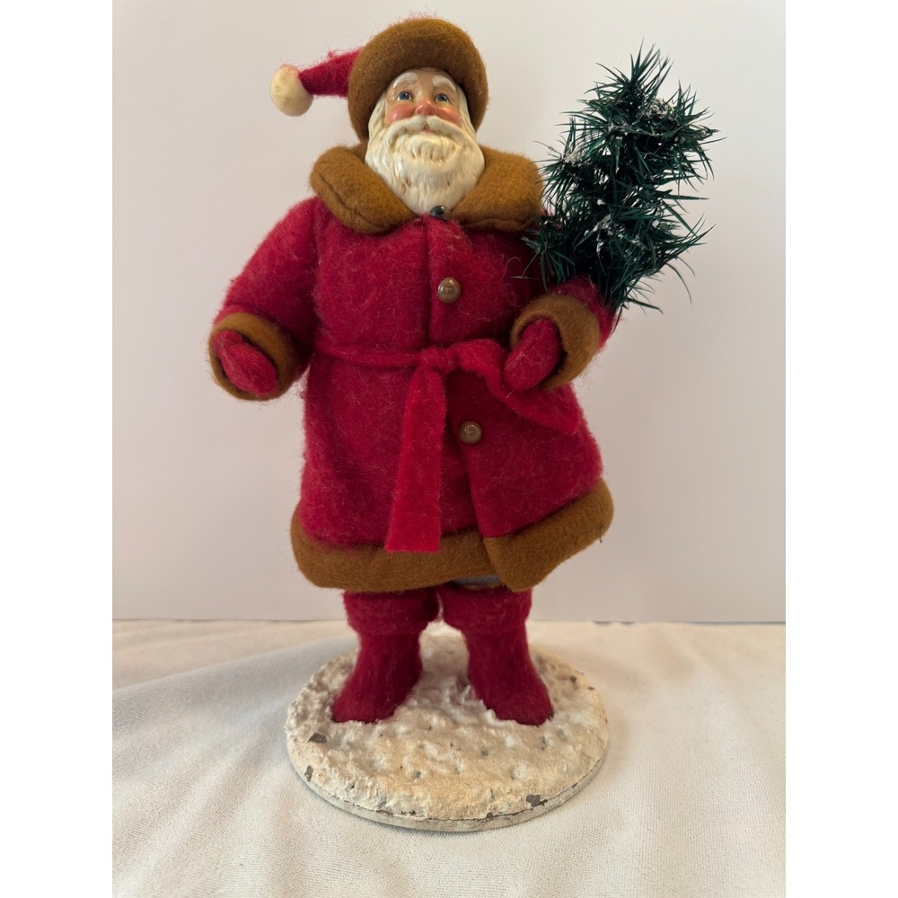 Vintage Santa Holding Tree-Face is Ceramic Pottery by Midwest Importers